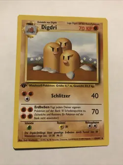 Pokemon TCG Dugtrio (Digdri) Base Set 19/102 Regular 1st Edition Rare GERMAN - Image 1