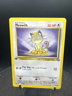 1st Edition MEOWTH JUNGLE 56/64 POKEMON NINTENDO TCG - Image 2