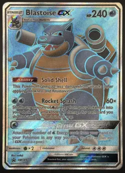 Pokemon TCG Blastoise GX Black Star SM Promo Full Art SM189 MP - Image 1