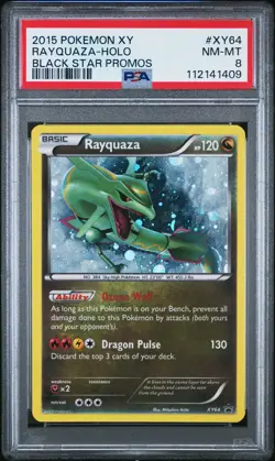 2015 POKEMON XY BLACK STAR PROMO RAYQUAZA #XY64 PSA 8 NM #112141409 - Image 1
