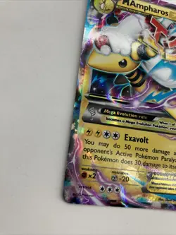 ULTRA RARE Mega M Ampharos EX 28/98 XY Ancient Origins Pokemon TCG Holo Foil LP+ - Image 5