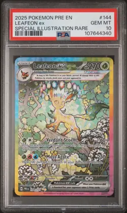2025 POKEMON PRE EN-PRISMATIC EVOLUTIONS #144 LEAFEON EX PSA 10 - Image 1