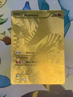 Pokemon TCG Reshiram 114/113 Legendary Treasures 2013 Gold Secret Rare Hp-DMG - Image 1