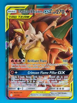 Pokemon - Charizard & Braixen GX 22/236 [Cosmic Eclipse Set] *Near Mint - NM* - Image 1