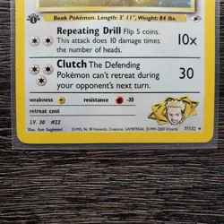 2000 Pokemon TCG Gym Heroes 1st Edition #7 Lt Surge's Fearow Holo - Image 3