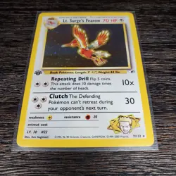 2000 Pokemon TCG Gym Heroes 1st Edition #7 Lt Surge's Fearow Holo - Image 4