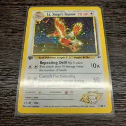 2000 Pokemon TCG Gym Heroes 1st Edition #7 Lt Surge's Fearow Holo - Image 5