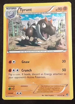 Pokemon Tyrunt Cosmos Holo 61/111 FFI Furious Fists Pokemon TCG MP - Image 1