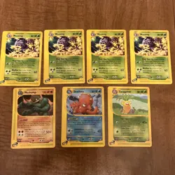 Pokemon Expedition E-reader Lot x7 LP Rare Set - Image 1