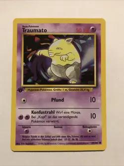 Pokemon TCG Drowzee (Traumato) Base Set 49/102 1st Edition GERMAN Regular Card - Image 1