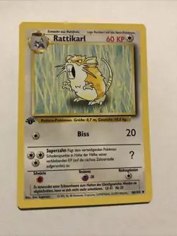 Pokemon TCG Raticate Rattikarl 1st Edition German Base Set 40/102 Card - Image 1