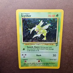 Scyther 17/130 Pokemon Base Set 2 Holo Rare Card - MP - Image 1