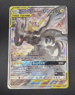 Pikachu & Zekrom Tag Team GX SM168 Alternate Full Art Holo Promo Pokemon Card - Image 3