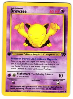 DROWZEE 54/82 - MP - 1ST EDITION TEAM ROCKET ENGLISH POKEMON CARD - Image 1