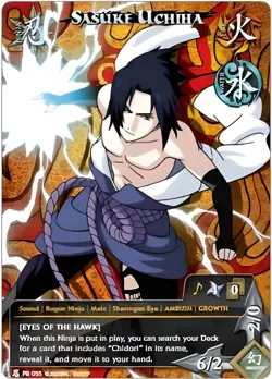 Naruto TCG CCG Sasuke Uchiha Eyes of the Hawk Foil Promo Card English Near Mint - Image 1