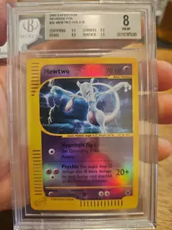 Pokemon 2002 Expedition Mewtwo Reverse Holo Card BGS 8 - Image 1