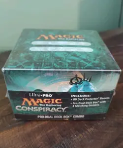 MTG Magic Conspiracy Ultra Pro Dual Deck Box w/2 Dividers 80 Dack Sleeves (D3) - Image 1