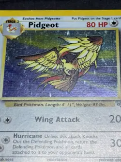 Pokemon TCG Pidgeot Jungle 8/64 Holo Unlimited Holo Rare LP - Image 3