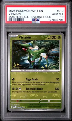 PSA 10 VIRIZION 010/086 MASTER BALL REVERSE HOLO WHITE FLARE POKEMON 🍃 - Image 1