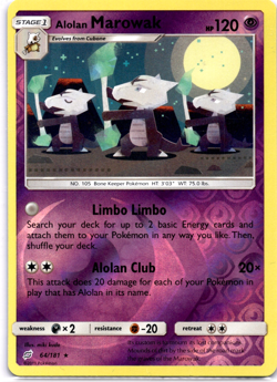 Pokemon TCG Alolan Marowak 64/181 Team Up Reverse Holo Rare Near Mint - Image 1