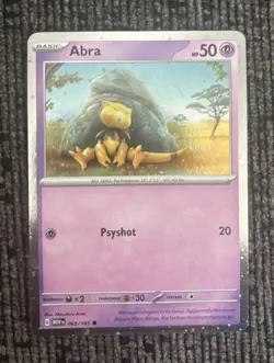 Pokemon TCG: Abra 063/165 Galaxy Swirl Cosmos Holo MEW 151 NM - Image 1