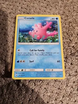 Pokemon TCG Corsola 36/149 Sun & Moon Regular (Buy2Get2Free) - Image 1