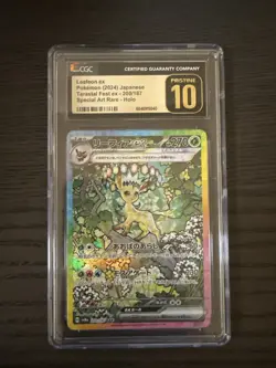 Pokemon Leafeon EX SAR 200/187 SV8a Terastal Festival Japanese CGC Pristine 10 - Image 1
