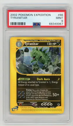 Pokemon Card Tyranitar 66/165 Expedition PSA 9 MINT - Image 1