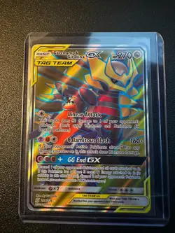 Pokemon Garchomp Giratina GX TCG Full Art Holo Card 228/236 Unified Minds - Image 1