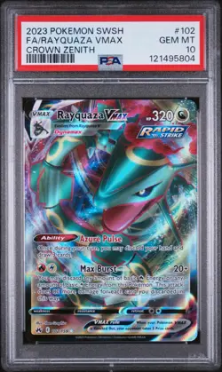 PSA 10 Rayquaza VMAX 102/159 Crown Zenith Holo Pokemon Card - Gem Mint - Image 1