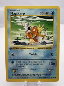 Pokemon Card Magikarp Base Set Shadowless 1st Edition 35/102 English - Image 1