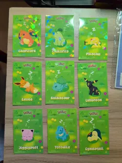 Full Sleeping Pikachu/Charizard Pokemon Attack 2 Card Database 9 Card Set - Image 1