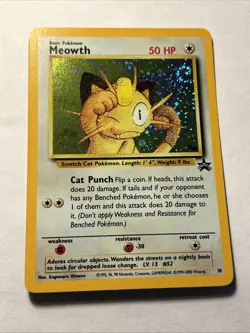 Meowth #10 Pokemon Black Star Promo GB Stamped Holo Vintage Card WOTC LP - Image 3