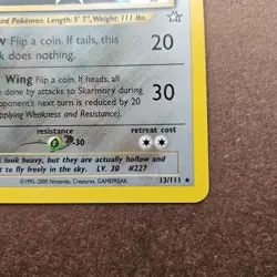 Skarmory 13/111 - Pokemon Neo Genesis Holo Rare Card - MP - Image 4