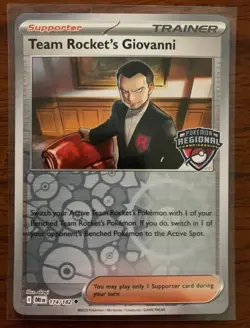 Team Rocket's Giovanni 174/182 Destined Rival Regional Promo Pokemon TCG - Image 1