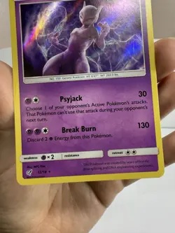 Pokemon Mewtwo Detective Pikachu 12/18 Holo Rare - Image 5