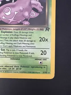 Pokemon Vintage Non Holo Rare Dark Weezing Team Rocket 31/82 WotC - Image 4
