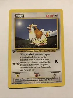 Pokemon TCG Pidgey (Taubsi) Base Set 57/102 Regular 1st Edition Common GERMAN - Image 1