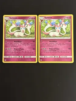 (x2) Pokemon TCG Sylveon 155/236 Non Holo Rare Card Cosmic Eclipse - Image 1
