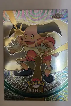 Topps Chrome Pokemon Card Mr. Mime #122 Near Mint Condition - Image 3