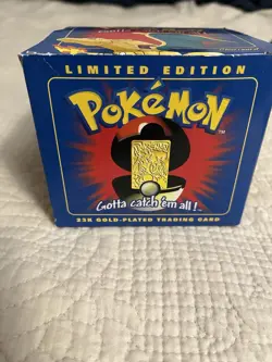 Limited Edition 23k Gold-Plated Pokemon Trading Card from Burger King Charizard - Image 1