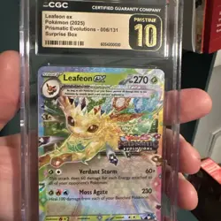 Pokemon Cards Leafeon ex 006/131 Prismatic Evolutions STAMPED CGC Pristine 10 🔥 - Image 1