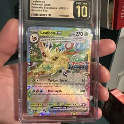 Pokemon Cards Leafeon ex 006/131 Prismatic Evolutions STAMPED CGC Pristine 10 🔥 - Image 2