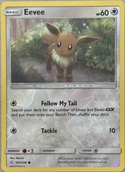 Eevee 167/236 Reverse Holo Sun & Moon SM Cosmic Eclipse Set Pokemon Card 2019 - Image 1