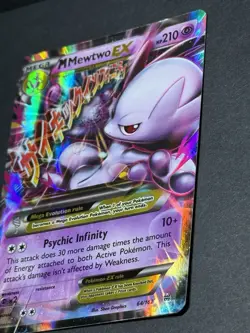 Pokemon M Mega Mewtwo EX Ultra Rare Holo TCG Card 64/162 XY Breakthrough LP - Image 3