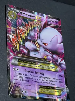 Pokemon M Mega Mewtwo EX Ultra Rare Holo TCG Card 64/162 XY Breakthrough LP - Image 4