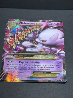 Pokemon M Mega Mewtwo EX Ultra Rare Holo TCG Card 64/162 XY Breakthrough LP - Image 5