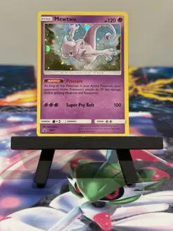 Pokemon Mewtwo TCG SM77 Cosmic Holo Black Star Promo Card NM Condition - Image 1
