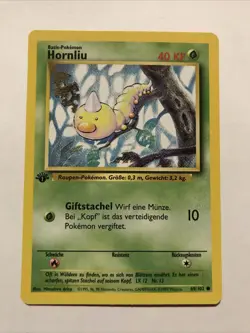 1st Edition Weedle (Hornliu) 69/102 - NM Near Mint German Base Set Pokemon Card - Image 1