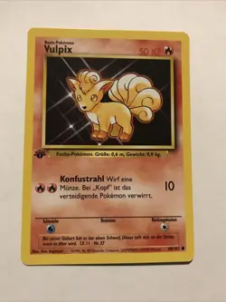 Pokemon TCG Vulpix Base Set 68/102 Regular 1st Edition Common GERMAN Card - Image 1